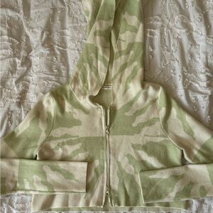 PacSun S Mint and Cream Zip-Up Hoodie